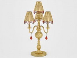 Antique brass table lamp 3d preview