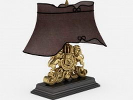 Vintage brass table lamp 3d preview