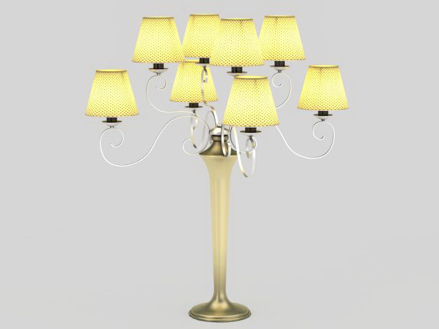 Classic chandelier table lamp 3d rendering