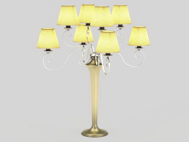 Classic chandelier table lamp 3d rendering