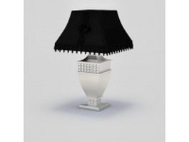 Sliver table lamp with black shades 3d preview