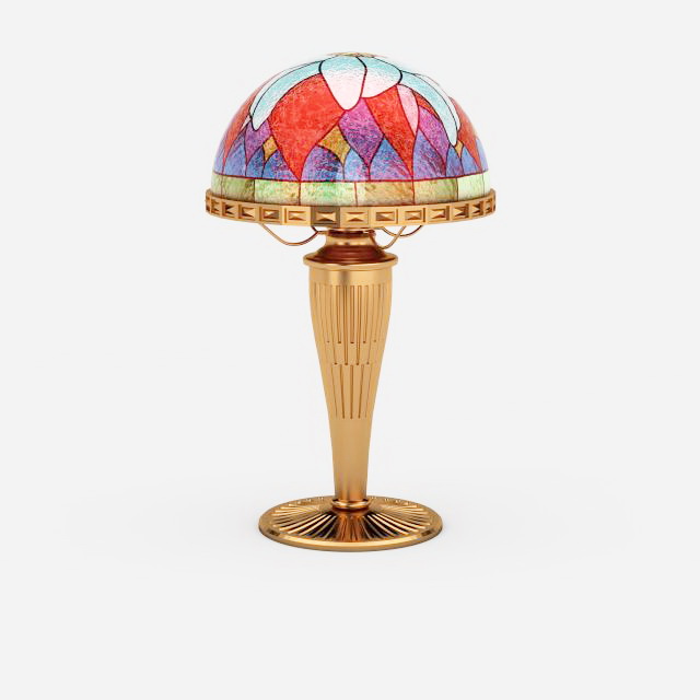 Stained glass table lamp 3d rendering