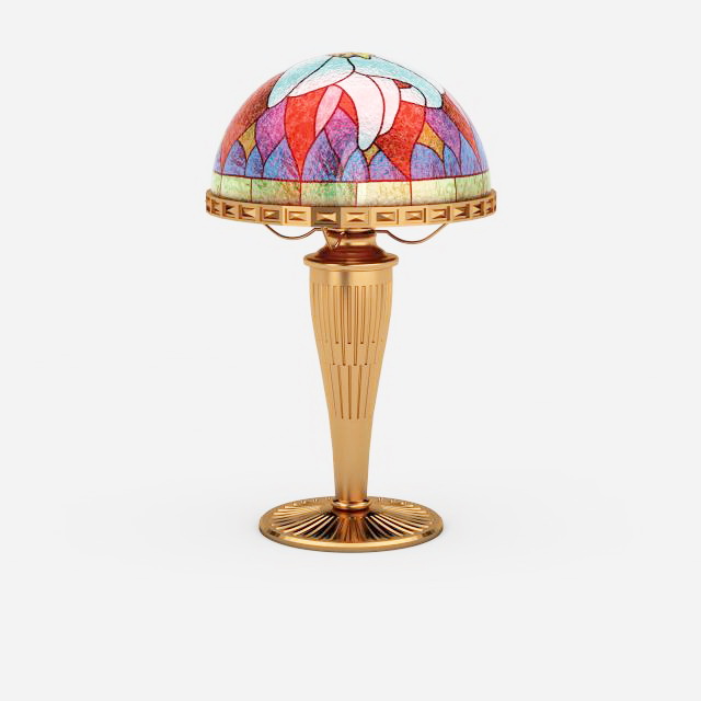 Stained glass table lamp 3d rendering