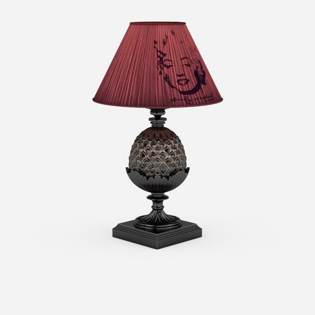 Pine cone table lamp 3d rendering