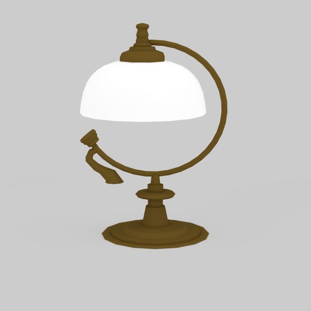 Brass gooseneck lamp 3d rendering