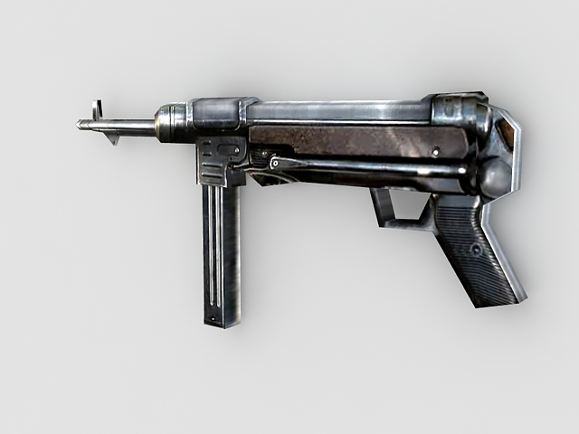 MP 40 submachine gun 3d rendering