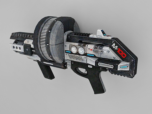Sci Fi Machine gun 3d rendering