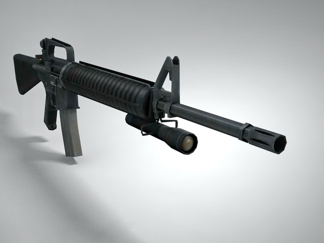 M16A2 rifle 3d rendering