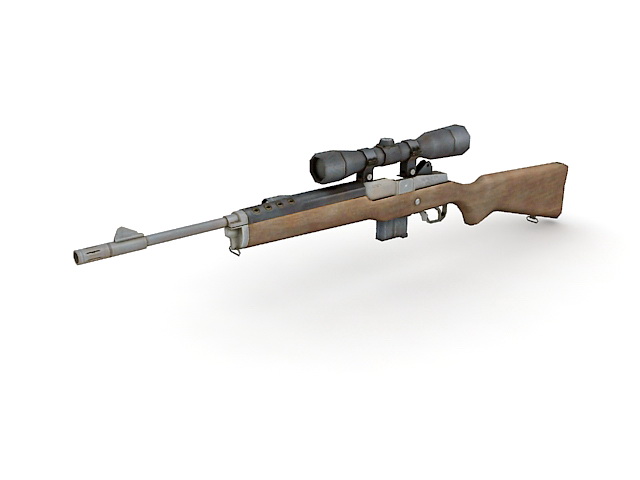 Mini-14 rifle 3d rendering
