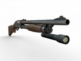 Pump shotgun 3d model preview