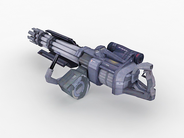 Sci-Fi Minigun 3d rendering