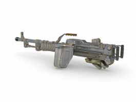 Stationary light machine gun 3d model preview