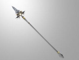 Medieval spear 3d model preview