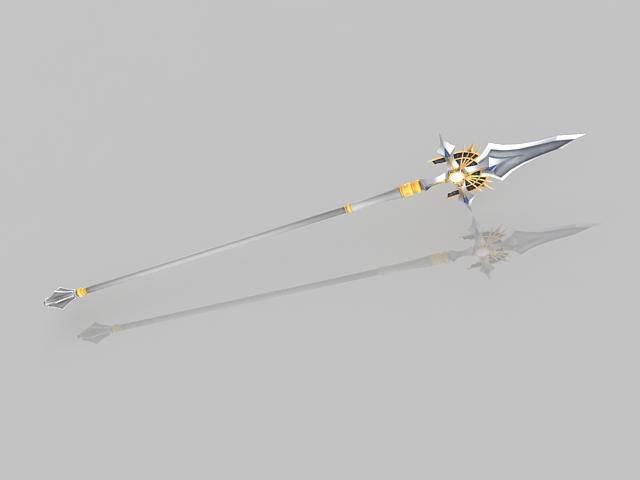 Medieval spear 3d rendering