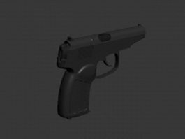 Black pistol 3d model preview