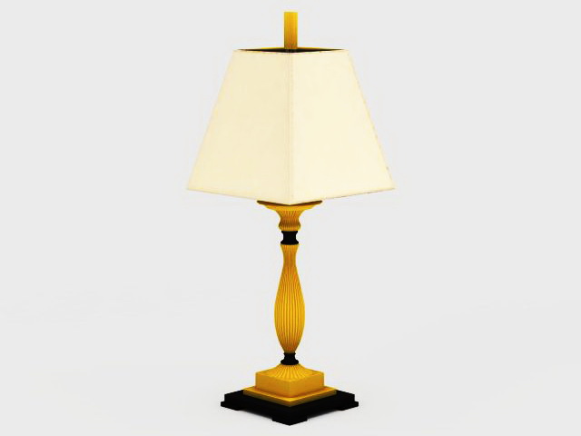 Vintage brass desk lamp 3d rendering