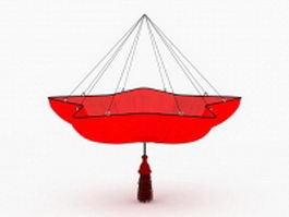 Red pendant lampshade 3d model preview