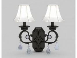 Wrought iron wall sconce 3d model preview
