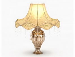 Luxury table lamp with golden leaf 3d model preview