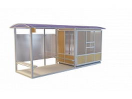 Bus transit shelter 3d model preview