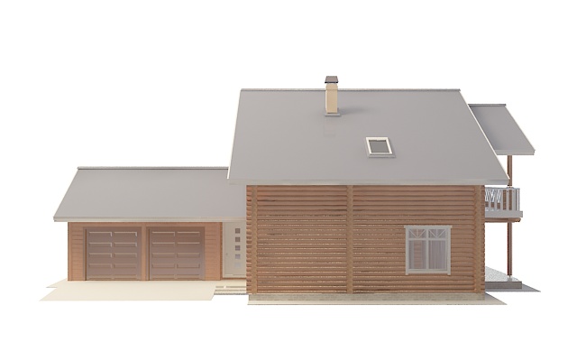 Country house with garage 3d rendering