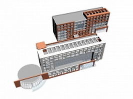 Office building complex 3d model preview