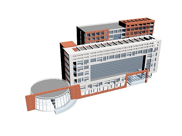 Office building complex 3d rendering