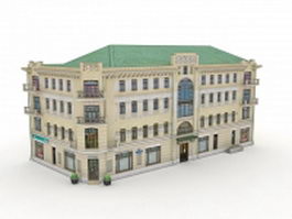 Historical russian apartment building 3d model preview