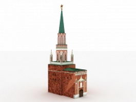 Moscow Kremlin tower 3d model preview
