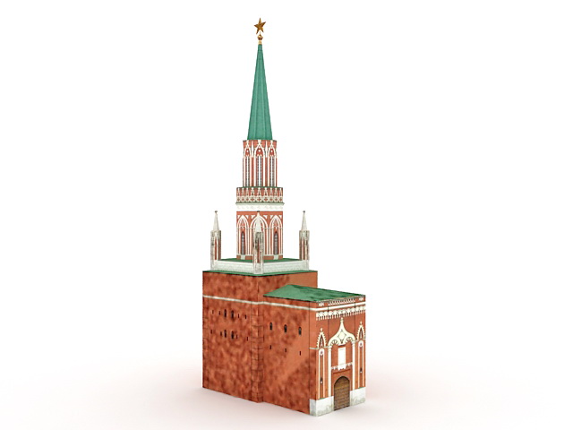 Moscow Kremlin tower 3d rendering