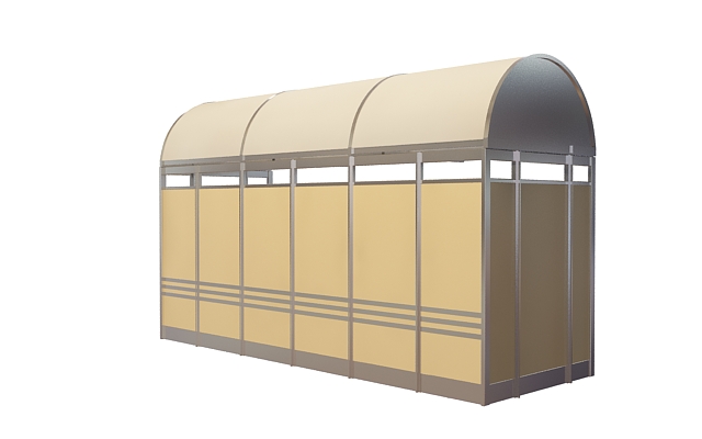 Bus shelter design 3d rendering