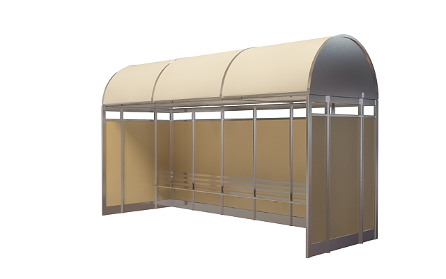 Bus shelter design 3d rendering