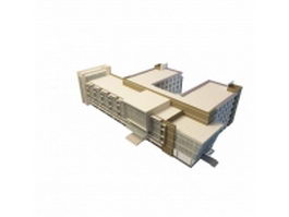 Corporate headquarters building 3d model preview