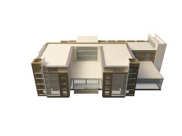 Corporate headquarters building 3d rendering