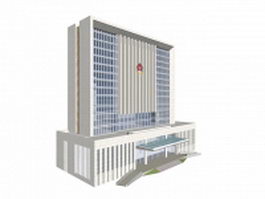 Court building in China 3d model preview