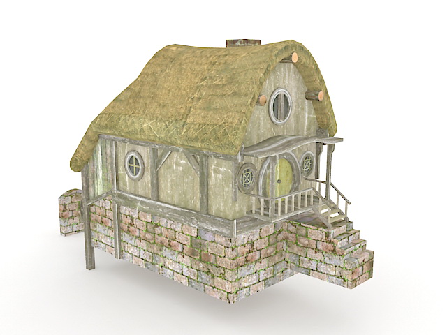 Hobbit village mill 3d rendering