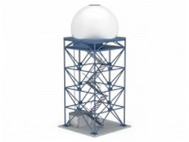 Industrial silo tower 3d model preview