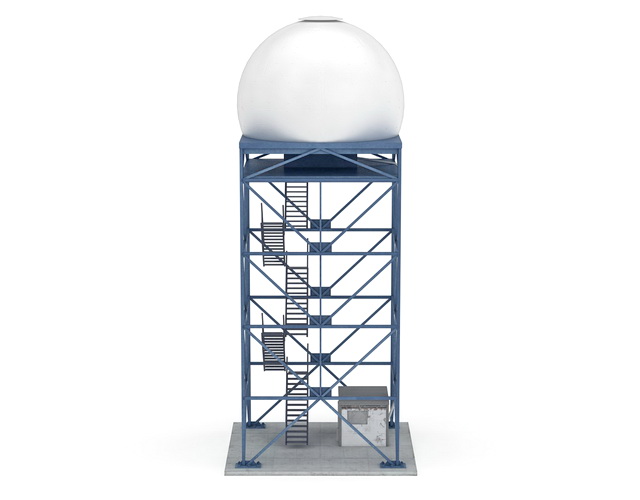 Industrial silo tower 3d rendering