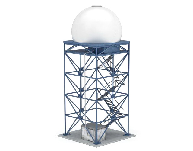 Industrial silo tower 3d rendering