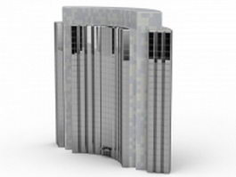 Curved building 3d model preview