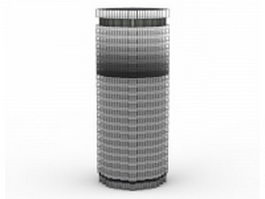 Cylinder-shaped building 3d preview