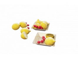 Lemon & cherry plate 3d preview