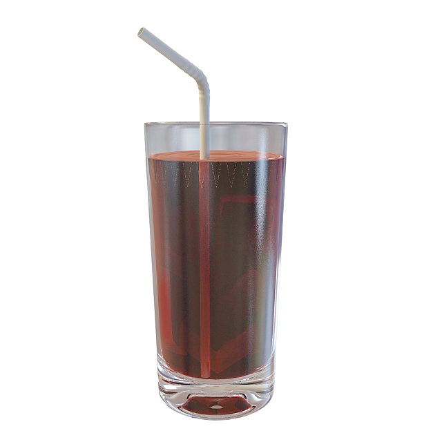 Coke with ice 3d rendering