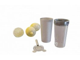 Lemons and cups 3d preview
