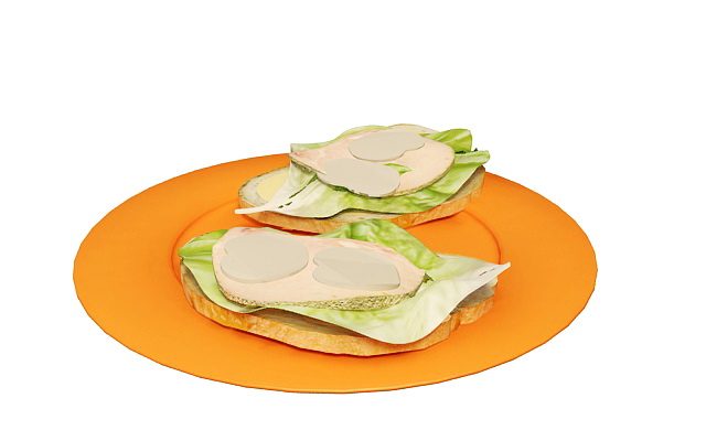 Plate of Sandwiches 3d rendering