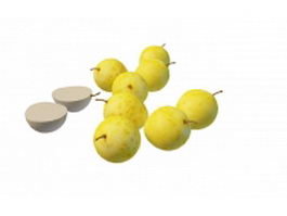 Small yellow fruit 3d model preview