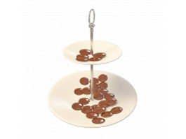 Chocolate bean on plate 3d model preview