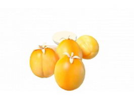 Fresh apricots 3d model preview