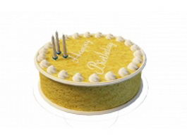 Fancy birthday cake 3d model preview