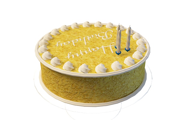 Fancy birthday cake 3d rendering